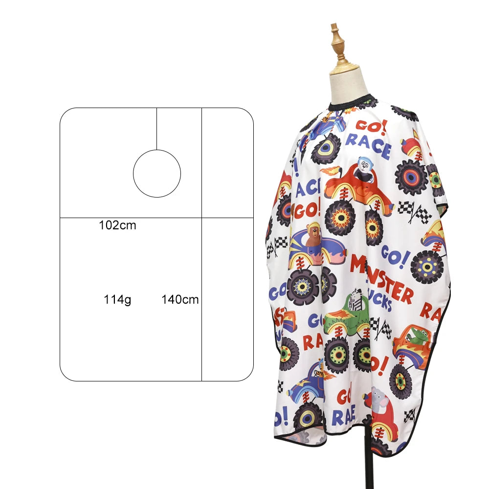 Salon Kids Hairdressing Cape Hairdresser Cartoon Pattern Haircut Styling Gown Barber Shop Household Child Hair Cut Cape Apron