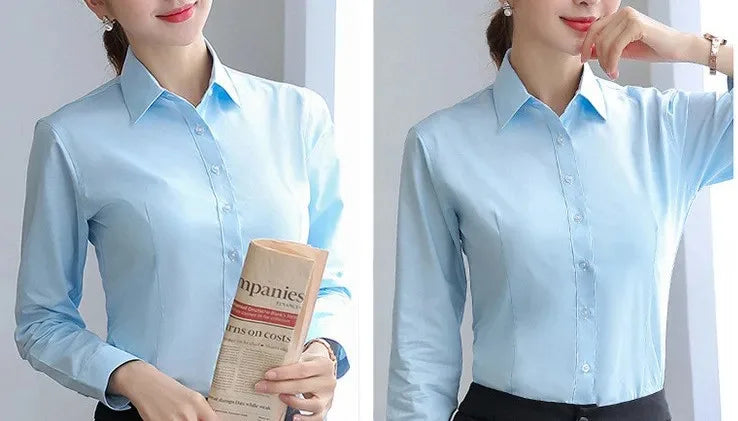 Elegant Women Shirts Woman White Shirt Long Sleeve Blouse