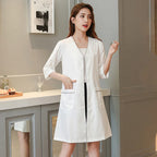 Beauty Salon Beautician Overalls Hairdressing Spa Massage Therapist Health Work Uniform Nail Salon Long / Short Sleeves Coats