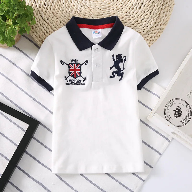 Boys Polo Shirts Short Sleeve Kids Shirt for Boys Collar Tees Fashion Baby Boys Girls Shirts 2-16 Years Children Clothes Tops