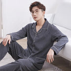 Pajamas for Men, Spring and Autumn Long-Sleeved Cardigans