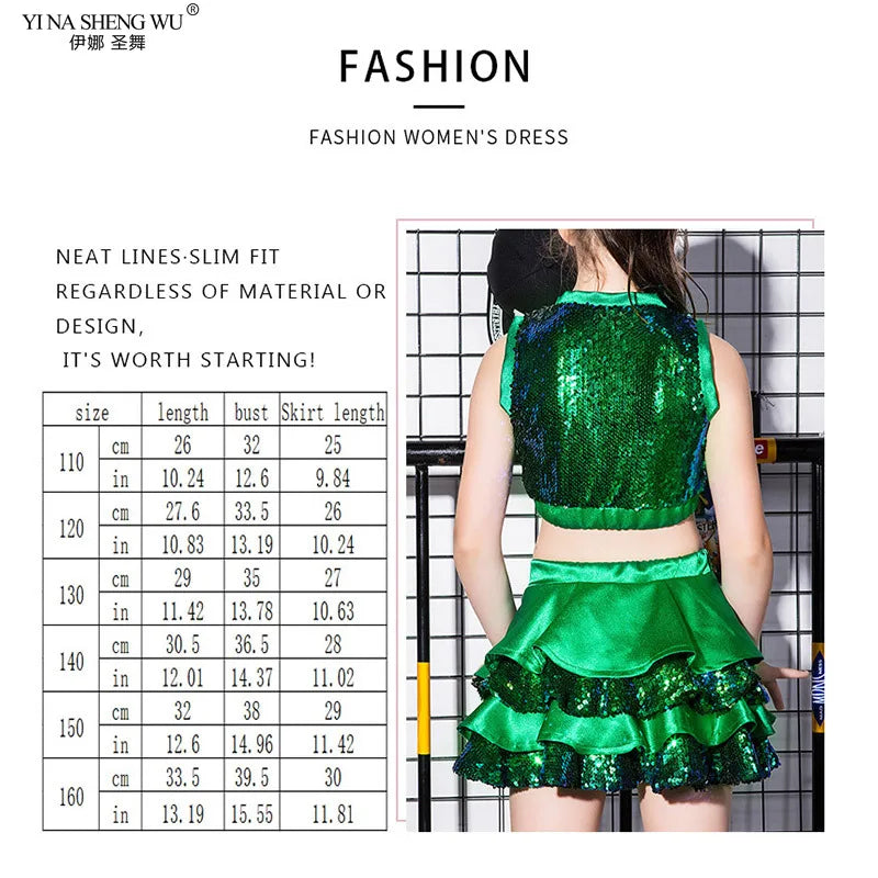 Children's Day Children's Performance Costumes Jazz Dance Sequins Modern Dance Street Dance Costumes Girls Performance Clothing