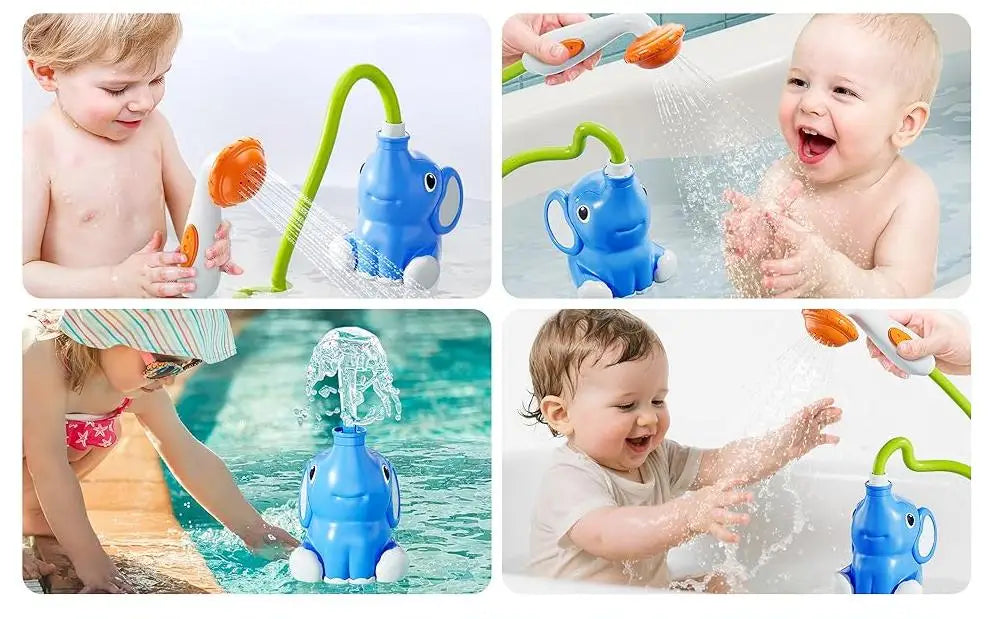 Baby Bath Shower Head Toys for Kids Ages 2-4, Bath Toys for Infants with Elephant Water Pump for Kids 3-5, Kids Bath Toys