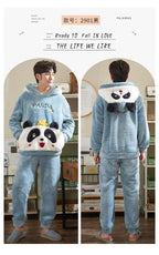 Couples Pajamas Women Men Winter Thicken Pyjamas Sleepwear