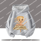 Boy's sports shirt -interesting Italian brain rot Tung Tungtung Sahur children's hooded shirt                h cartoon print-fall/winter top