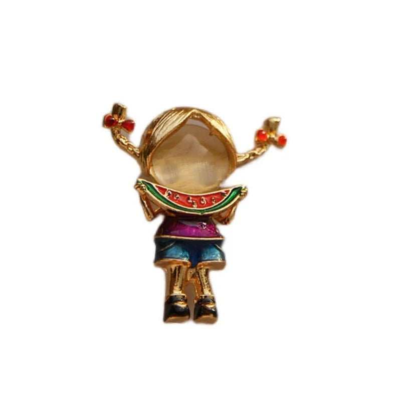 New Women Girl Enamel Opal Brooch Pin Girl Clothing Accessories