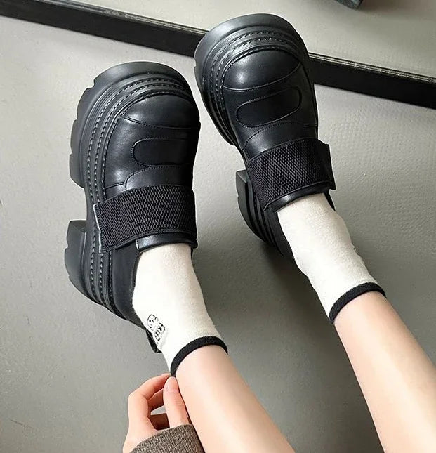 Shoes for Women Platform Loafers sLeather Casual Footwear Slip On Popular Genuine Mark Promotion 39 Vacation Shoe Non Woman Pump