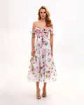 French Super Fairy Holiday Suspender Sleeveless Waist Printed Dress Slim Fit Party Dress for Women Bandage Sweet Ladies Dress