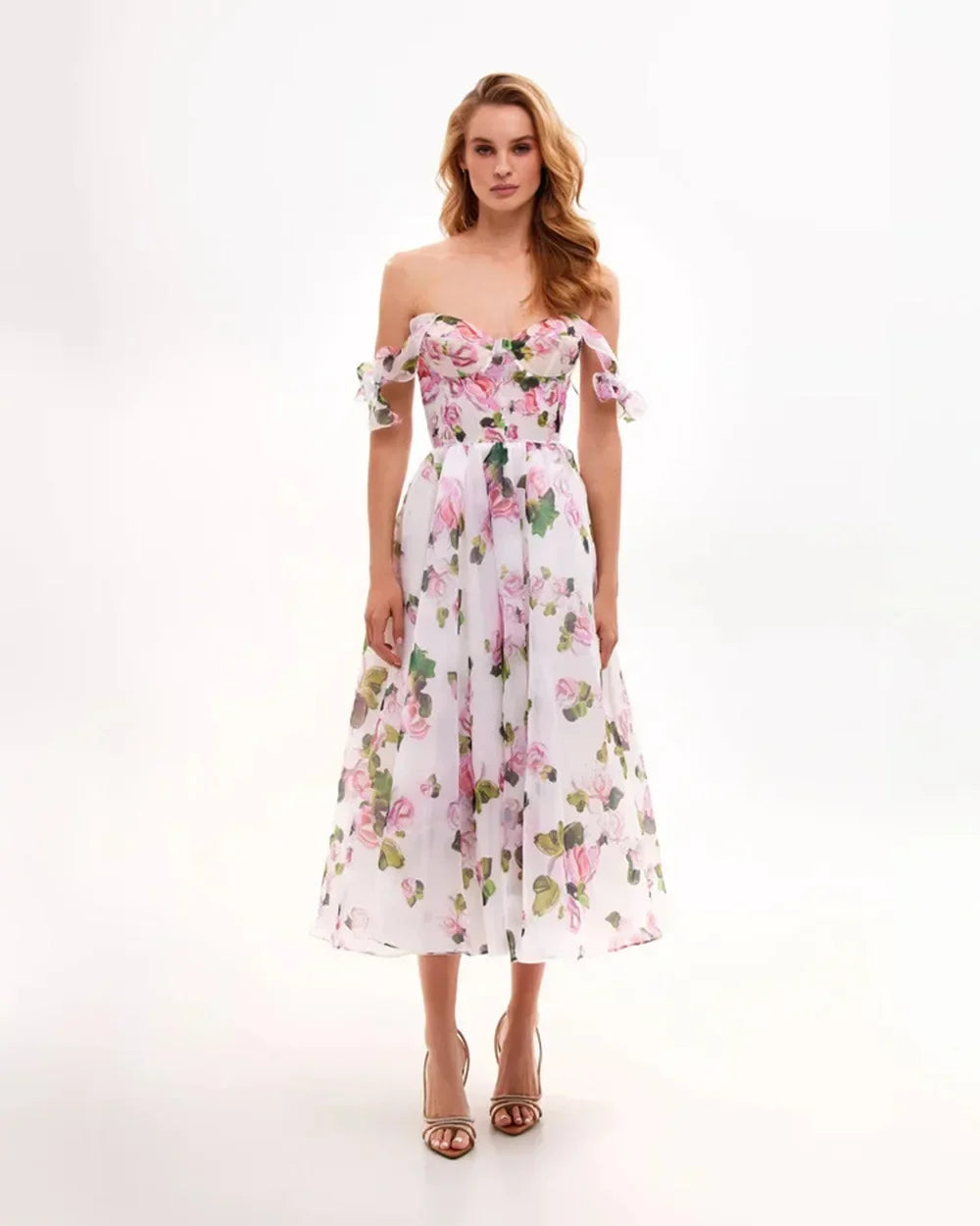 French Super Fairy Holiday Suspender Sleeveless Waist Printed Dress Slim Fit Party Dress for Women Bandage Sweet Ladies Dress