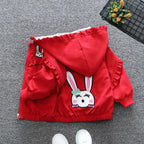 Girls Hooded Jacket Fashion Spring Autumn Long Sleeve Outwear Coat Kids Cartoon rabbit Coat Children Clothing 1 2 3 4 5 6 Years