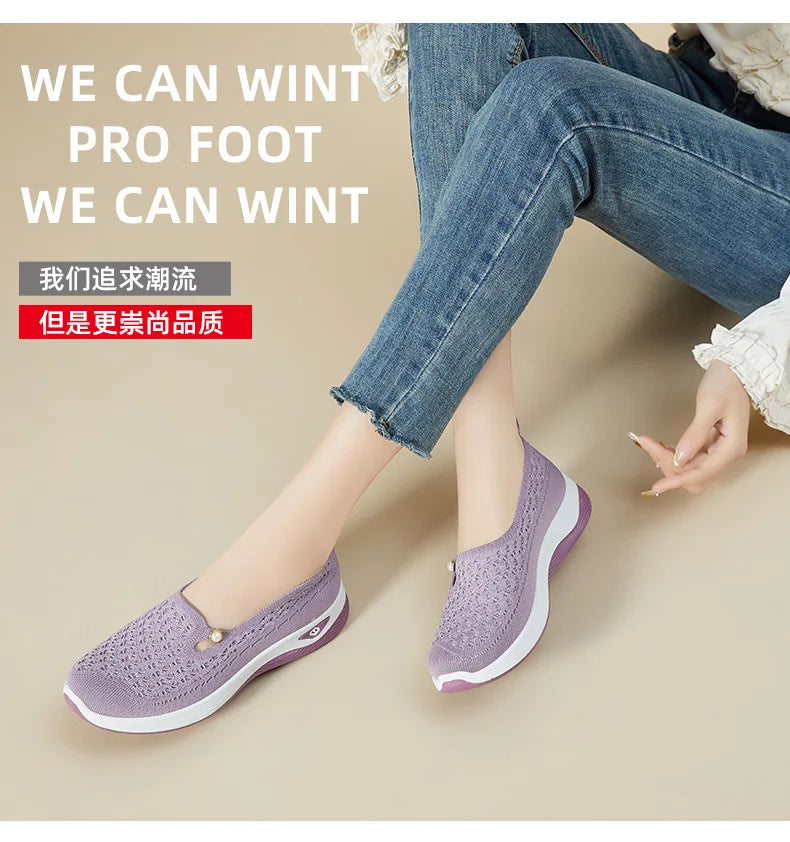 Shoes for women 2025 Spring Autumn hot casual shoes with soft soles lightweight single shoe for women breathable mother shoes