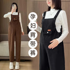 Pregnant Maternity Casual Corduroy Trousers Suspender Overalls Bib Trouser Autumn and Winter Maternity Clothing Pants Jumpsuit