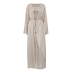 Women Pajamas 3 Piece Set Elegant Long Cardigan Robe + Strapless Tube Top + Shorts Set Loungewear Homewear Household Clothes