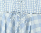 2025 summer new product women's clothing fashionable, fresh, sweet and elegant waist-hugging lace-up design suspender dress
