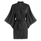 Salon Client Gown Robes Cape Hair Salon Hair Cutting Smock for Clients Kimono Style Black Hairdressing Cape Client Smock