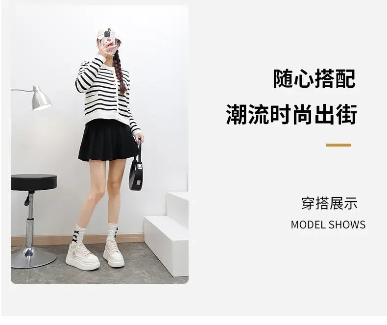Shoes for Women Autumn Trend New Woman Flats Shoes Chunky Lace-up Soft-sole Casual Sneakers Female Vulcanized Shoe Walking Shoe