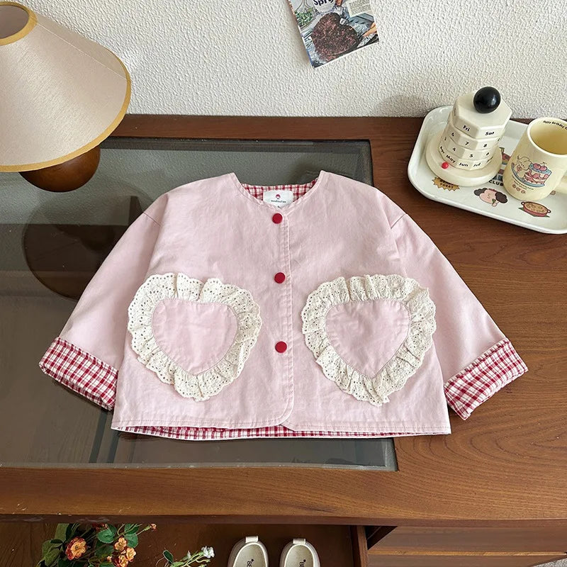Girls' Windbreaker Jacket Spring Autumn 2025 New Style Children's Little Girl Western Korean Version Spring Clothing Baby Top