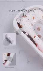 Baby Shower Bath Tub Pad Non-Slip Newborn Bathtub Mat Safety Nursing Foldable Support Comfort Body Cushion Mat Pillow Cartoon