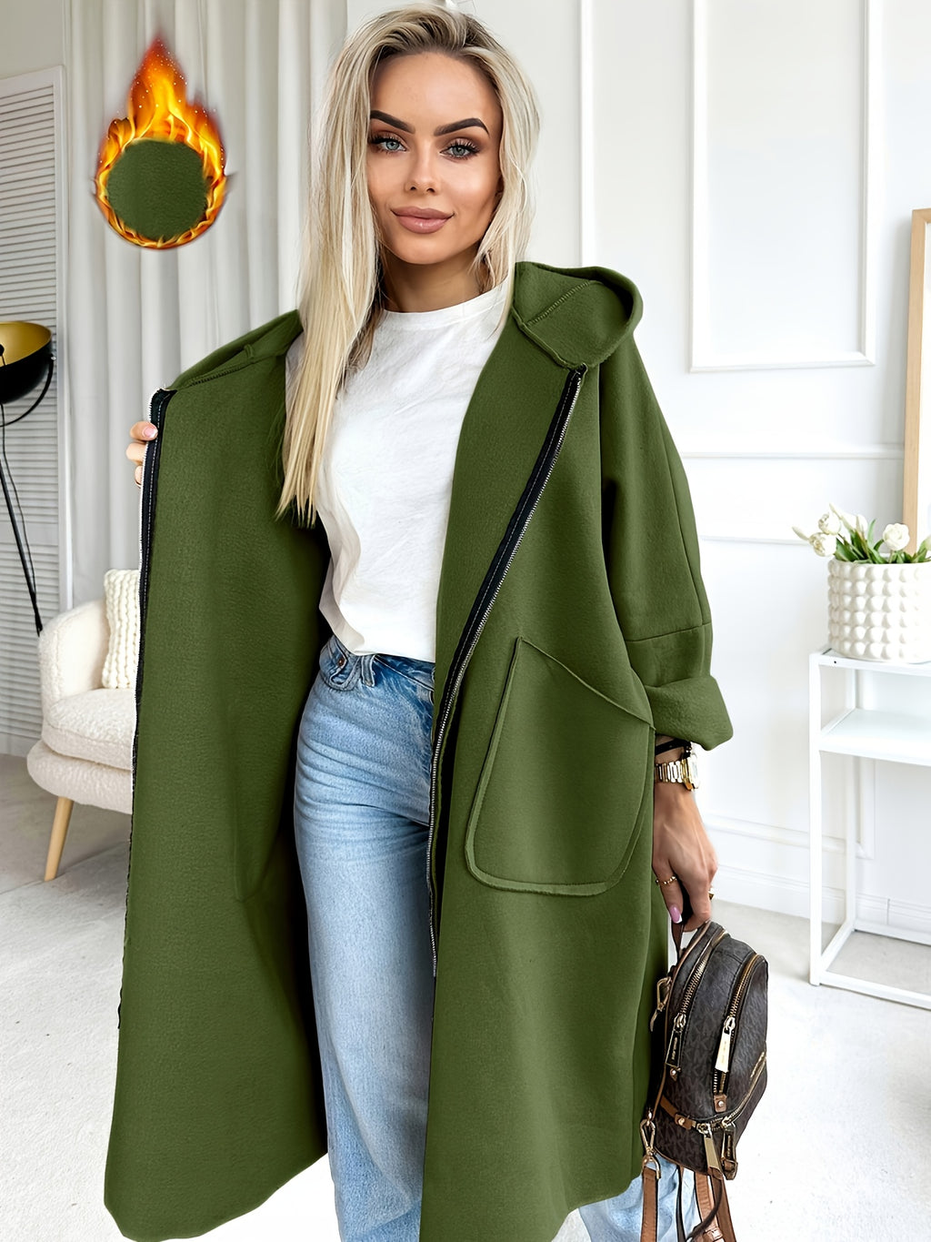 Plus Size - Plus Size - Women'S Plus Size Hooded Coat