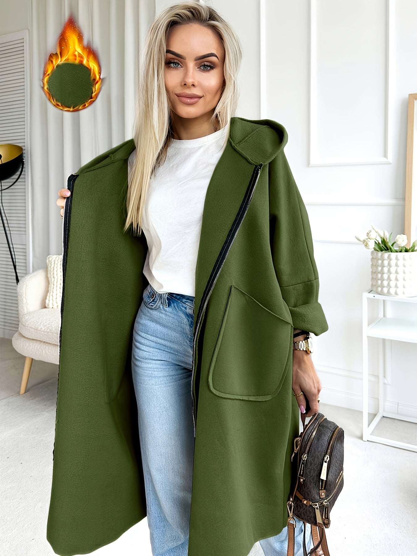 Plus Size - Plus Size - Women'S Plus Size Hooded Coat