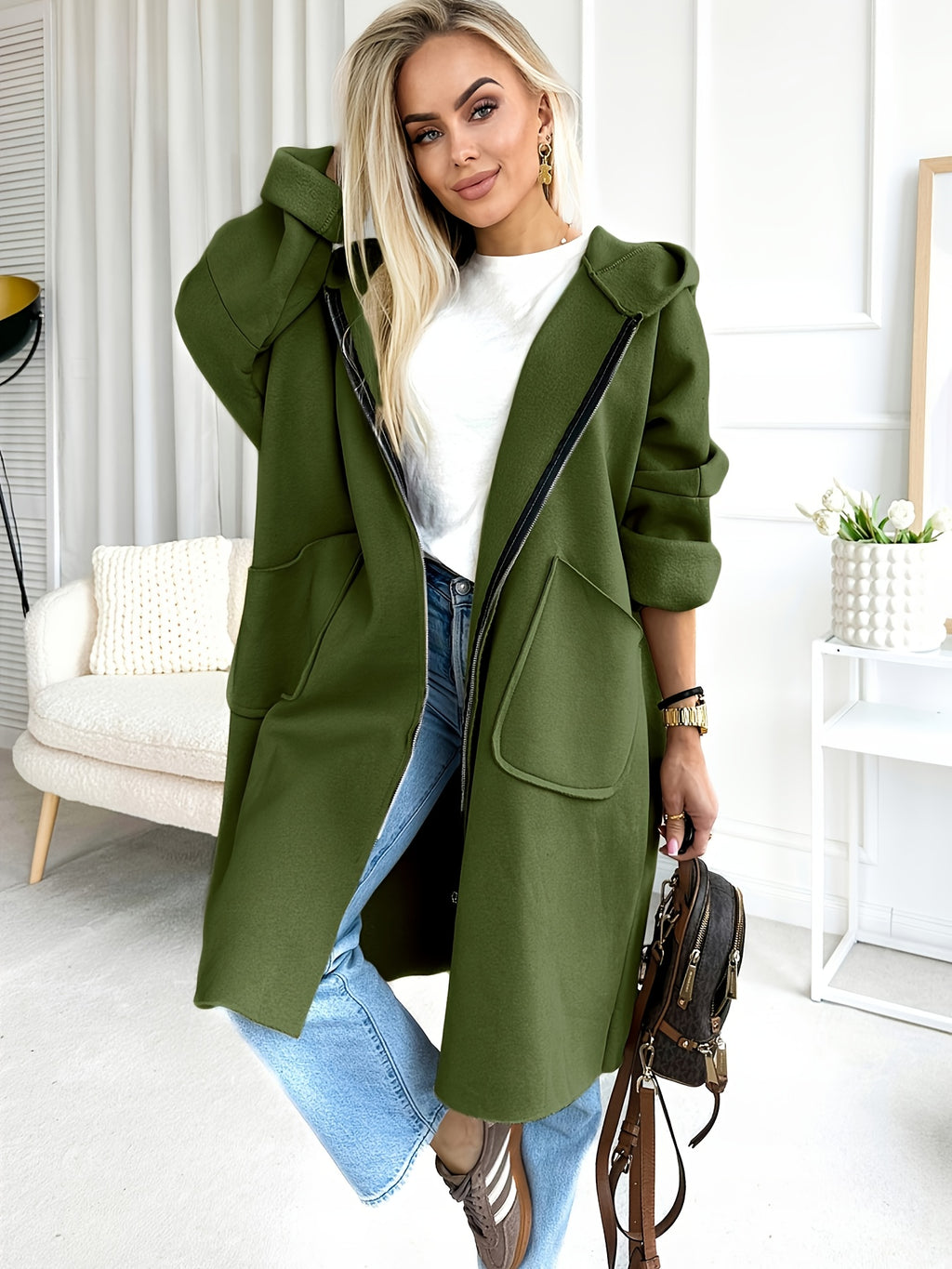 Plus Size - Plus Size - Women'S Plus Size Hooded Coat