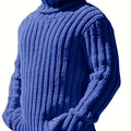 Mens Sweaters Turtleneck Cable Knitted Pullover Long Sleeve