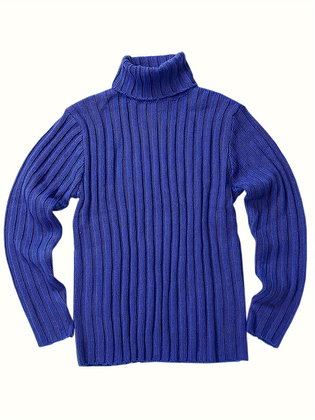 Mens Sweaters Turtleneck Cable Knitted Pullover Long Sleeve