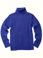 Mens Sweaters Turtleneck Cable Knitted Pullover Long Sleeve